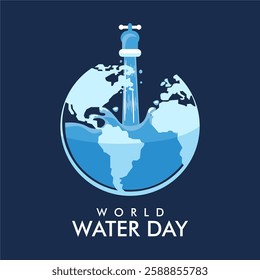 vector world water day background template
