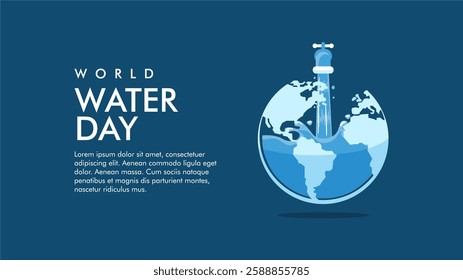 vector world water day background template