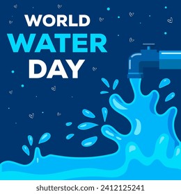 vector World Water Day illustration design in flat style