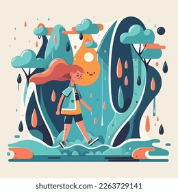 Vector the world water day. Save water save the earth. Vector illustration