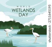 vector world wetlands day background template