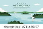 vector world wetlands day background template
