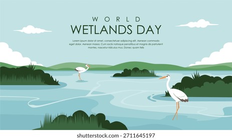 vector world wetlands day background template