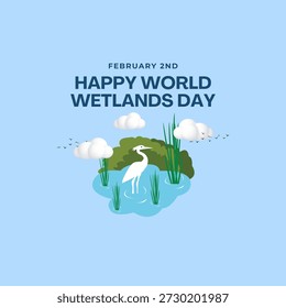 modelo de plano de fundo vetor world wetlands day