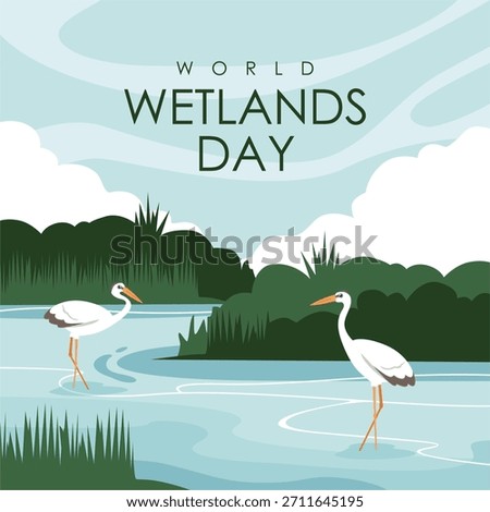 vector world wetlands day background template