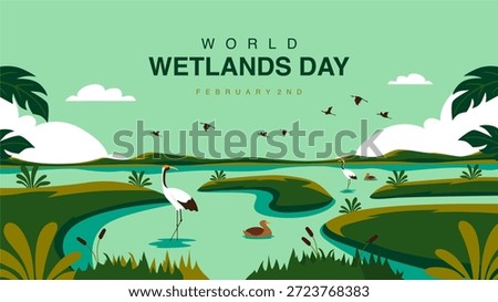 vector world wetlands day background template