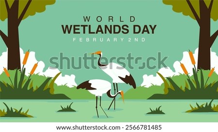 vector world wetlands day poster template