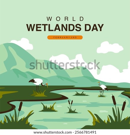 vector world wetlands day poster template