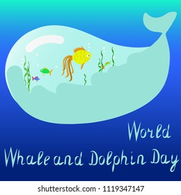 Vector world whale and Dolphin day