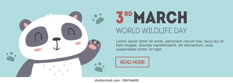 vector world wildlife day banner