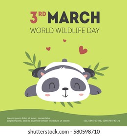 vector world wildlife day illustration