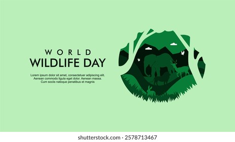 vector world wildlife day poster template