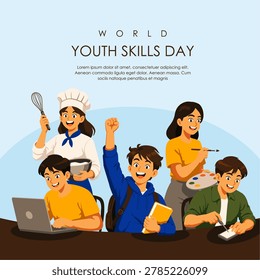vector world youth skills day poster template