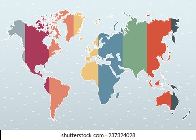 vector worldmap in different colors in editable way - you can chage width and colors of all stripes