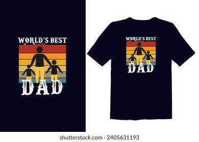 vector world's Best dad t shirt typography Design Illustration. white and Black