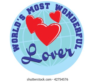 vector world's most wonderful lover award