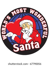 vector world's most wonderful santa award