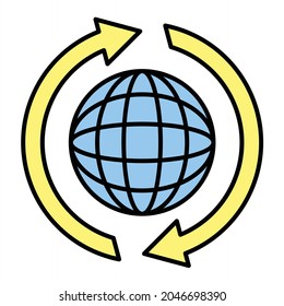Vector Worldwide Filled Outline Icon Design
