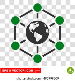 Vector Worldwide Internet EPS vector pictogram. Illustration style is flat iconic bicolor green and gray symbol on a transparent background.