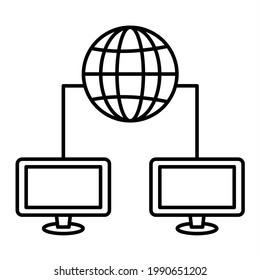 Vector Worldwide Outline Icon Design
