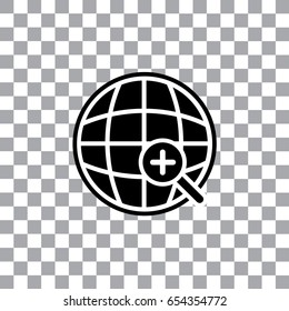 vector worldwide searching symbol around the world   