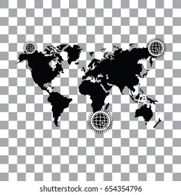 vector worldwide searching symbol around the world   