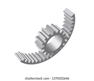 Vector worm gear mechanism isolated on white background.