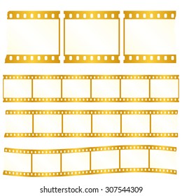 Vector worn torn film strips - waveform and straight strip. Insulated windows - you can create variable long straight filmstrip. Eps 10 vector file. 