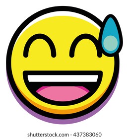 Vector Worried Face Isolated On White Background
