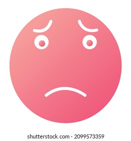 Vector Worried Glyph Gradient Icon Design
