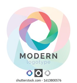 Vector Woven Abstract Shape, Flower Logo. Professional Business Branding, Corporate Icon.