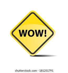 Vector Wow sign isolated on white, eps10 