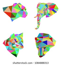 vector wpap about animals, chetah, elephant, wolf, and bear