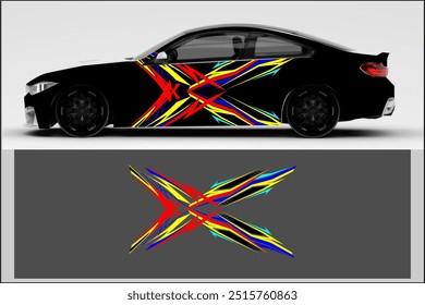 vector wrap car design, car branding, custom decal with modern and unique line patterns. my own work, not ai generate