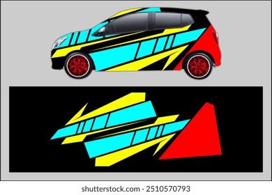 vector wrap car design with cool line pattern