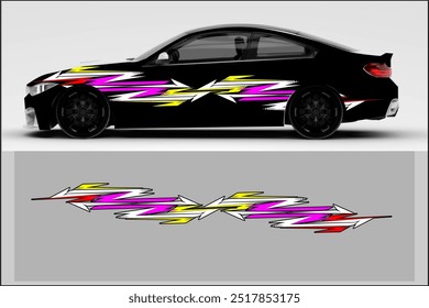 vector wrap car design, decal car, striping car, with unique patterns
