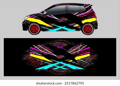 Diseño del coche del abrigo del Vector, etiqueta del coche con el modelo fresco
