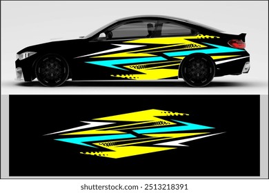 Diseño del coche del abrigo del Vector, coche de la raya con los patrones únicos y frescos de la línea