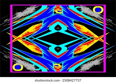 vector wrap car design with unique pattern, custom sticker and racing decal