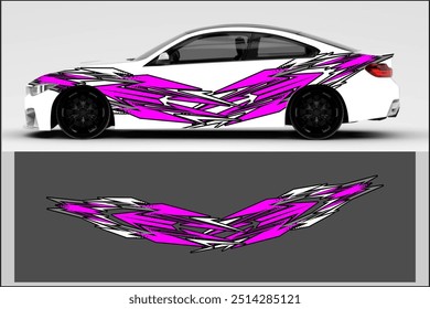 vector wrap car design with unique line pattern and bright color combination, not ai generate