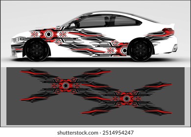 Diseño del coche del abrigo del Vector con el modelo único de la línea y los colores brillantes