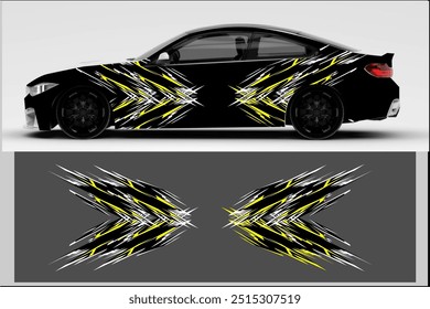 vector wrap car design with unique line patterns and bright color combinations