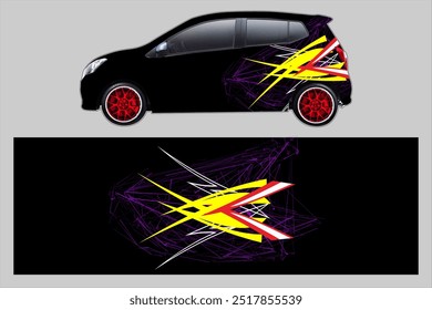 vector wrap car design, with unique line pattern