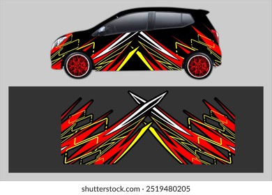 vector wrap car design with unique and modern line patterns and bright colors, my own work not ai generate