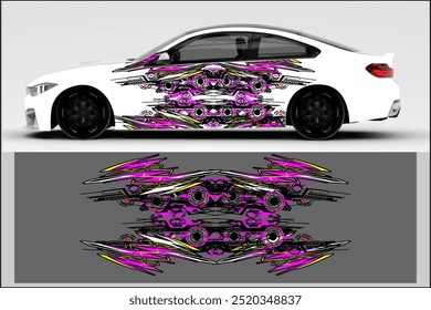 vector wrap car design with unique line pattern and bright colors, my own work, not ai generate