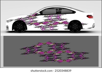 vector wrap car design with unique line pattern and bright colors, my own work, not ai generate
