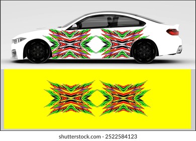 vector wrap car design with unique line pattern, my own work. not ai generate