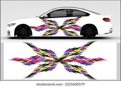 vector wrap car design with unique line pattern, my own work, not ai generated