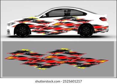 vector wrap car design with unique line patterns and bright colors, my own work, not AI generated