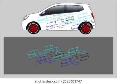 design de carro de envoltório vetorial com padrão de linha exclusivo e legal, meu próprio trabalho, não ai gerado